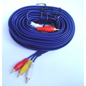 3 RCA TO 3 RCA Cable Gold 10m 