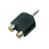 3.5mm Stereo Male to 2 RCA female Plastic Plug Adaptor