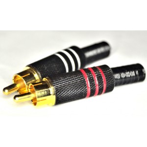 RCA Male Black Gold Plug - One Pair