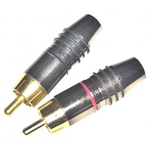 RCA Male Zinc Alloy Gold Plug - One Pair